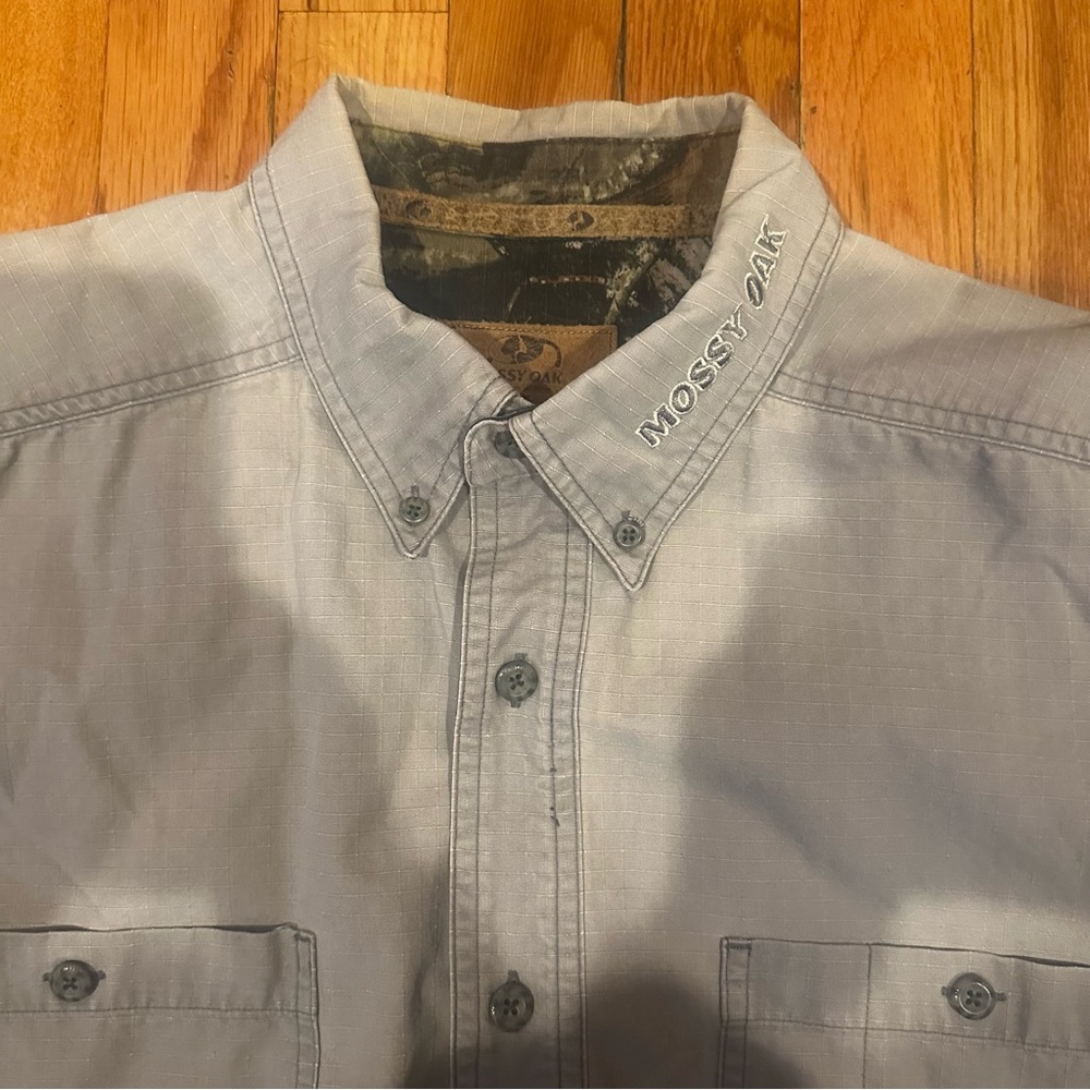 Mossy Oak XL Open Range‎ gray button up 100% cotton shirt gorpcore - Picture 3 of 7